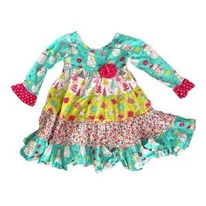 JELLY THE PUG Joy Collection Cameron Dress Christmas Whimsical Snowman Size 8